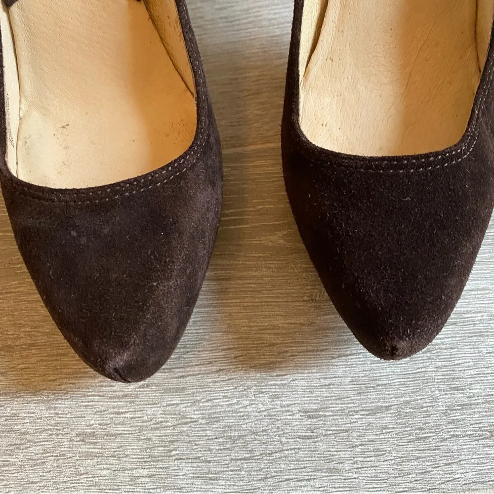 MICHAEL Michael Kors brown suede pumps with stacked heel